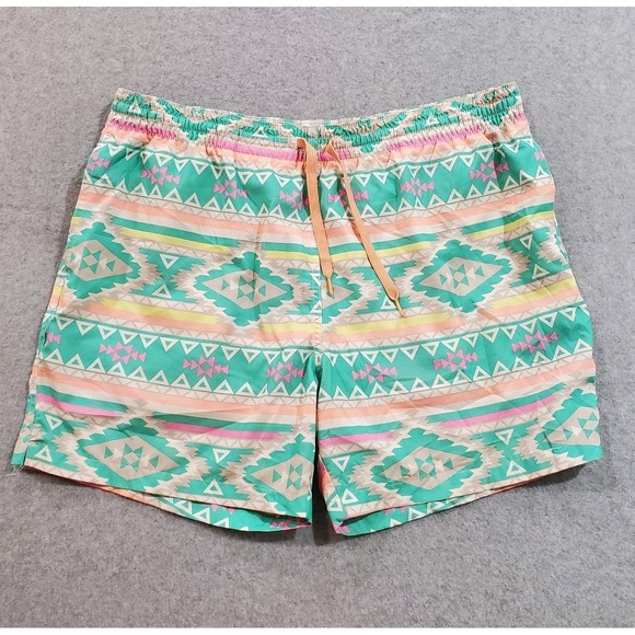 chubbies Other - Chubbies 5.5" Swim Trunks Men's XL The En‎ Fuegos Teal Orange Aztec Drawstring